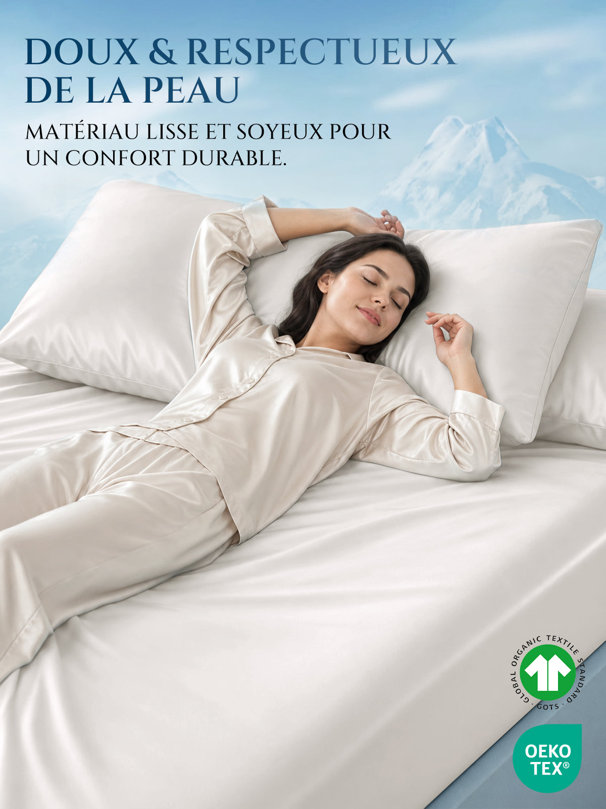 Drap-housse en soie 25 Momme sans couture