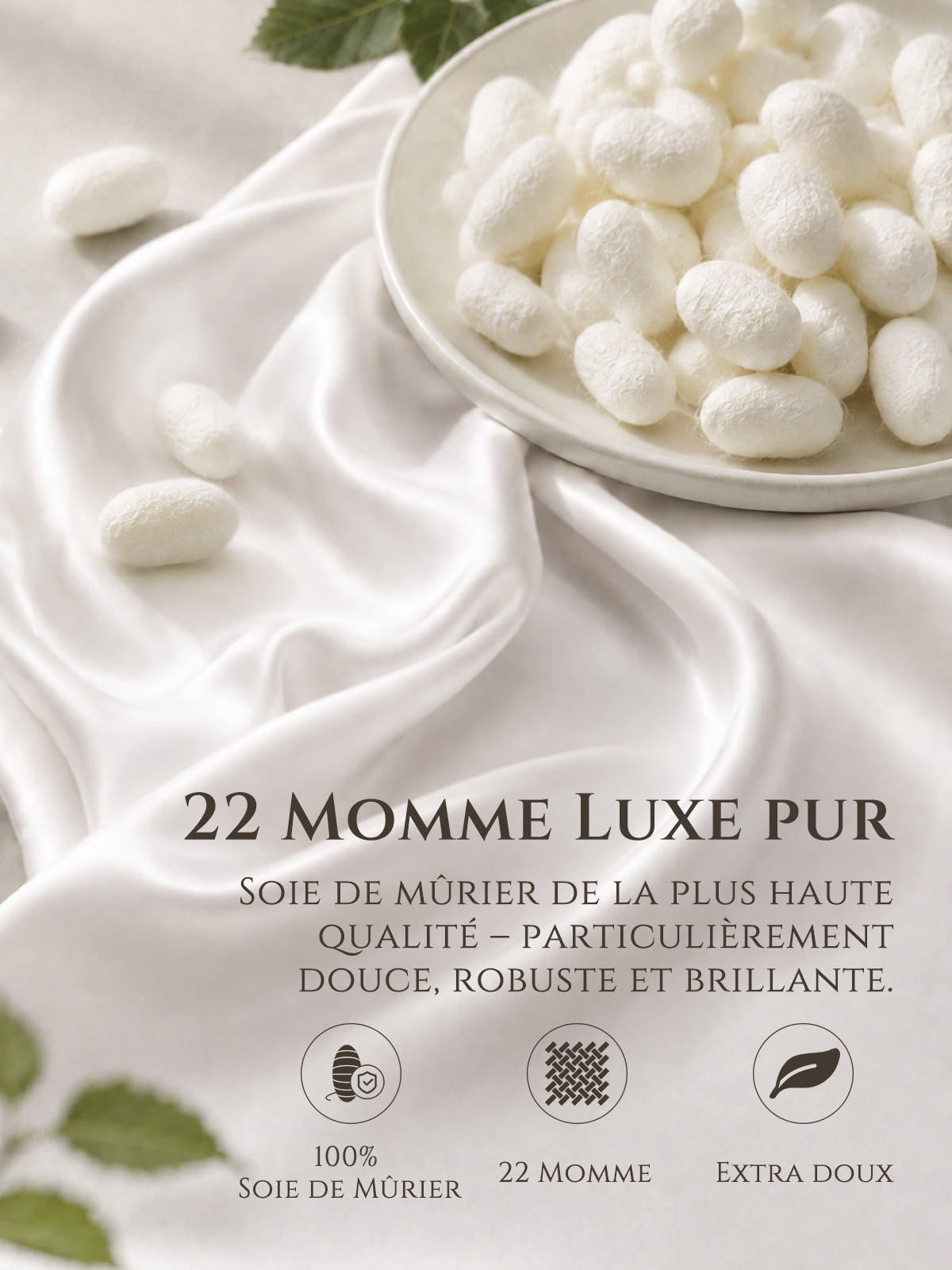 Drap-plat en soie 22 Momme