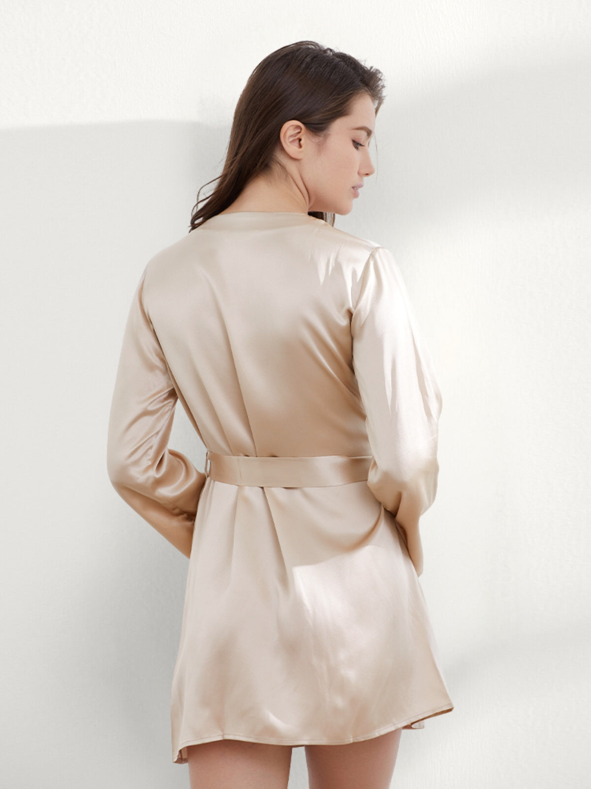Peignoir Court Soie 19 Momme Luxe Femme