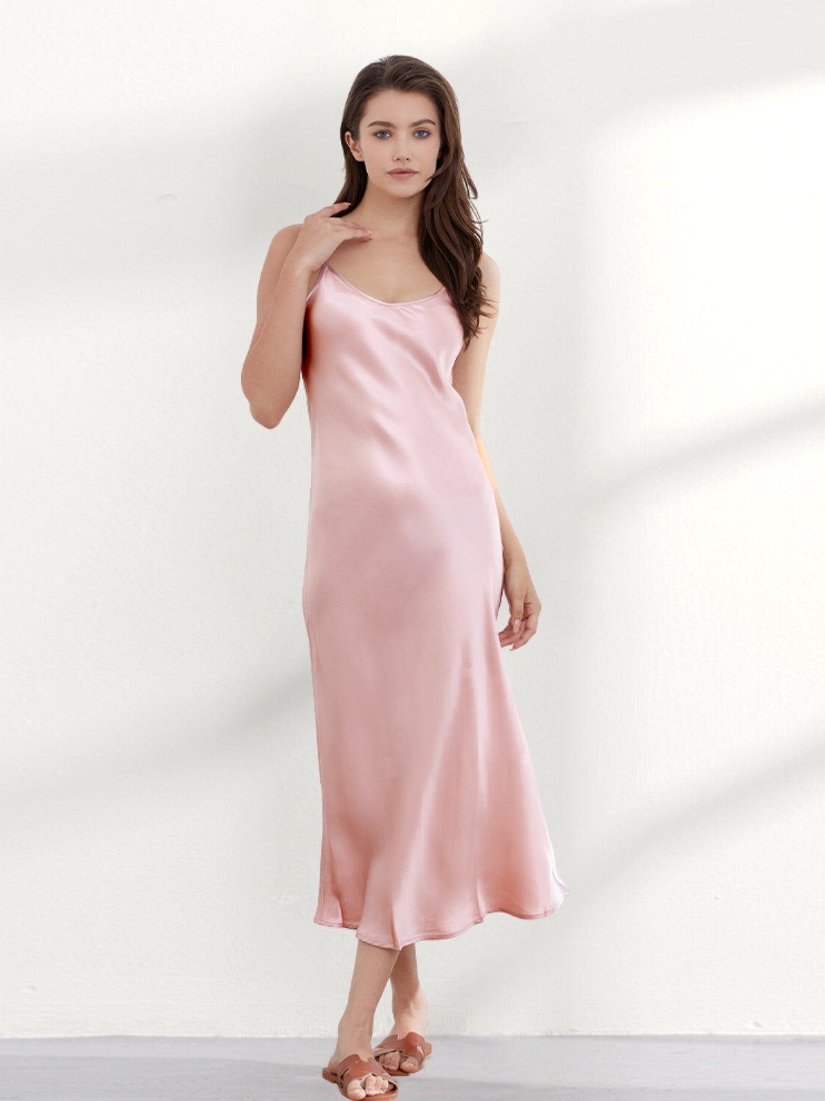 Chemise de Nuit Longue Dos Échancré Soie 19 Momme