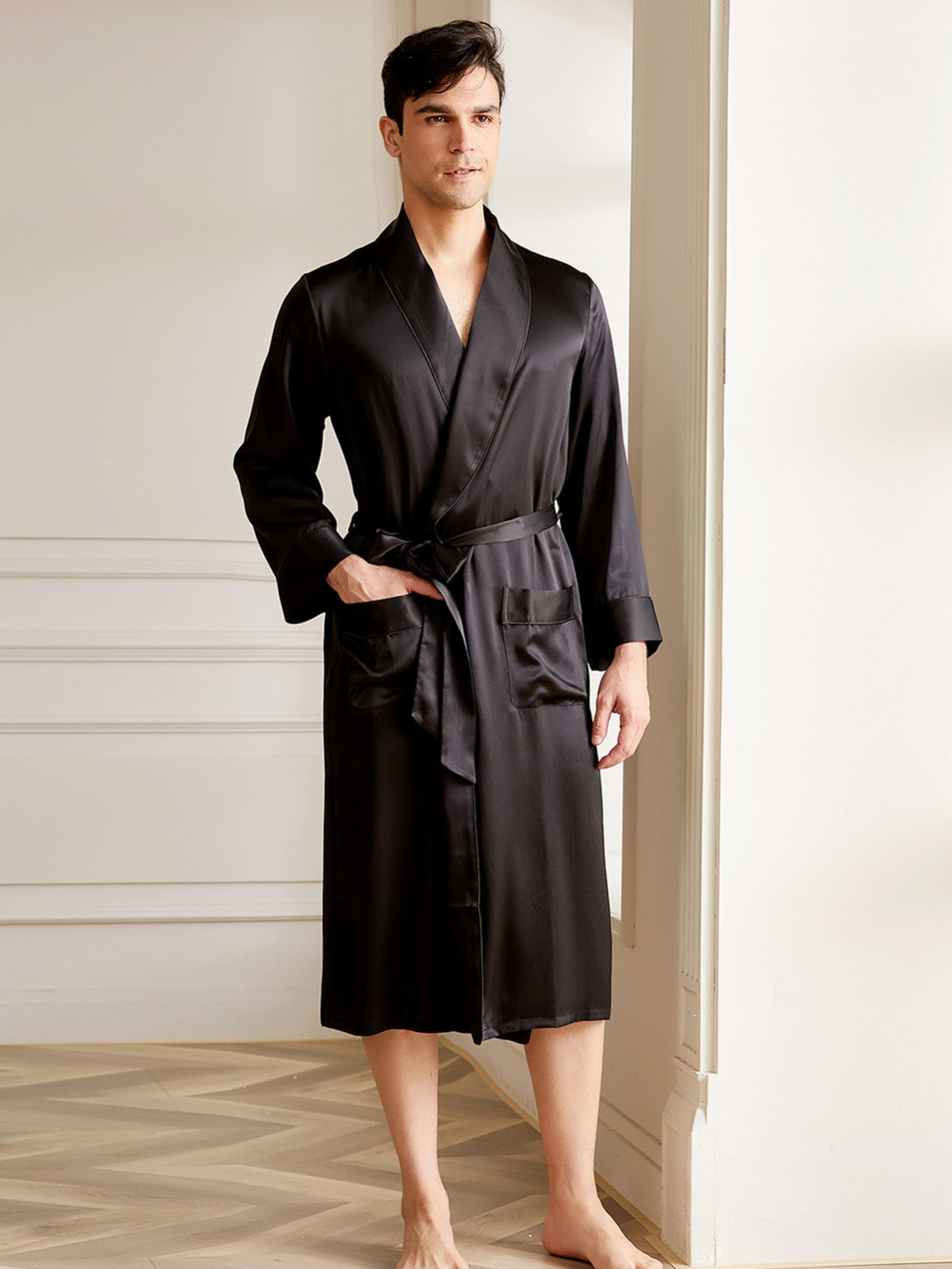 Peignoir Homme Long Soie 19 Momme Luxe