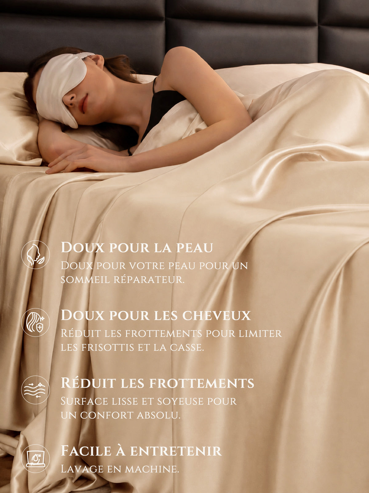 Drap-plat en soie 22 Momme