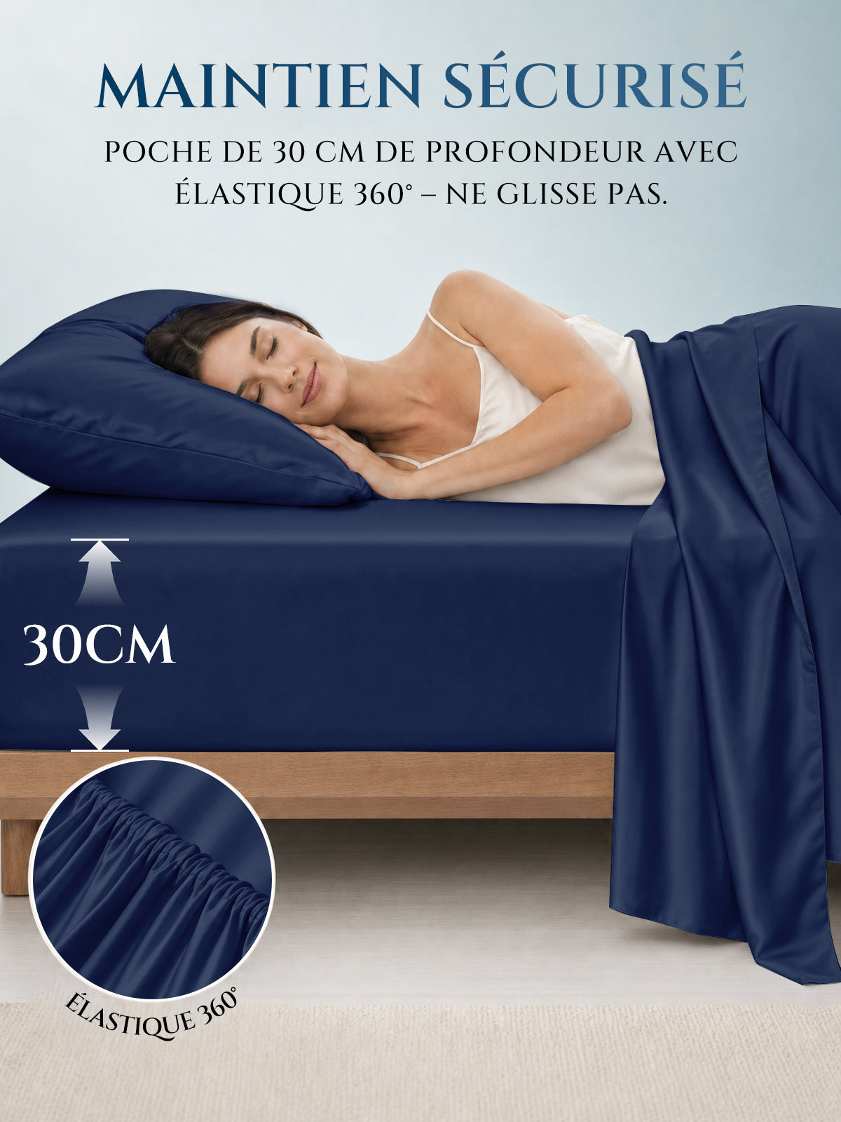 Drap-housse en soie 25 Momme sans couture