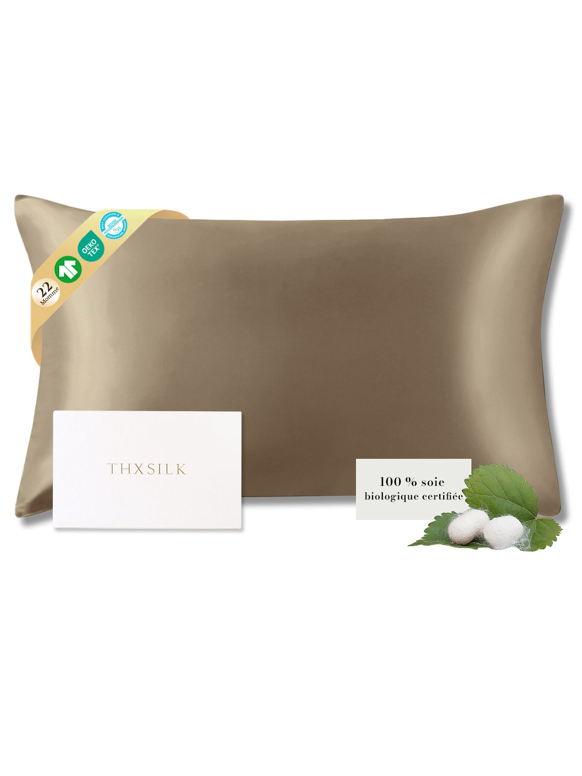 Taie d’oreiller en soie 22 Momme
