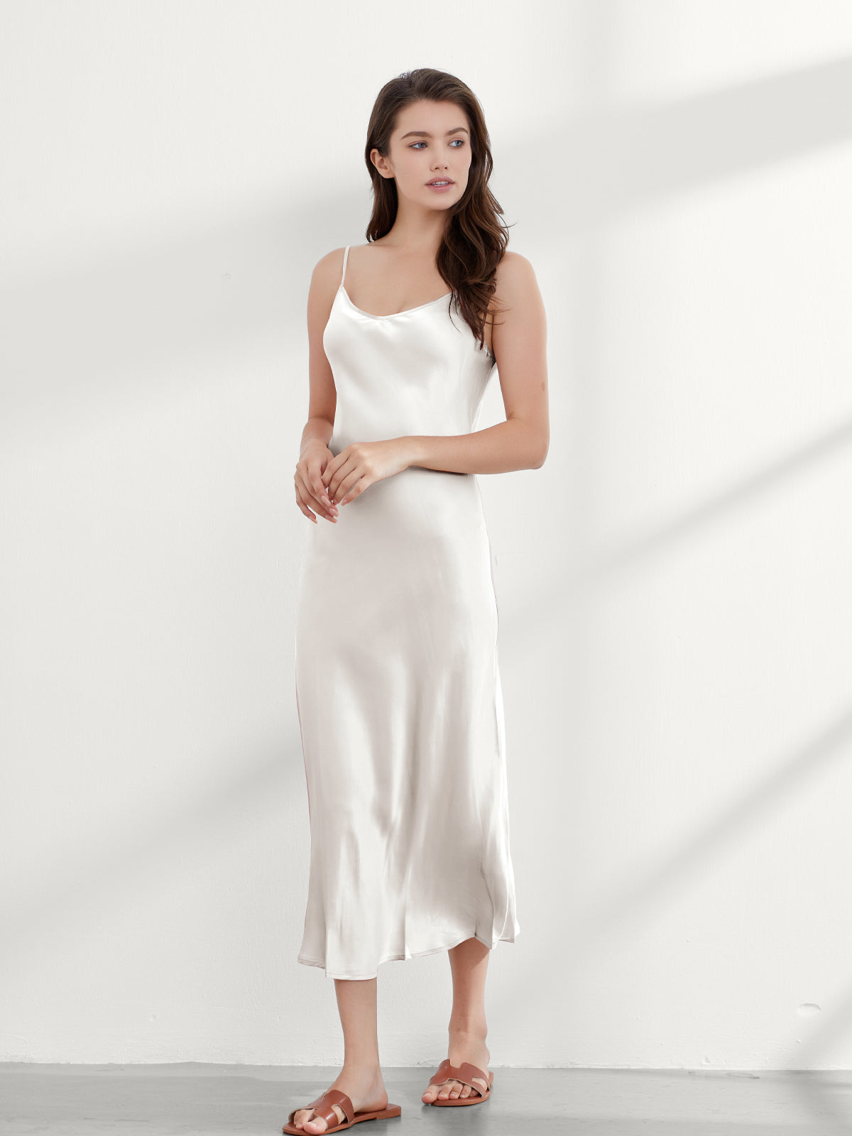 Chemise de Nuit Longue Dos Échancré Soie 19 Momme
