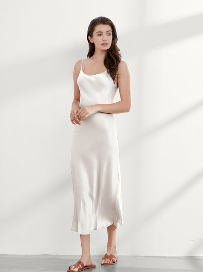 Chemise de Nuit Longue Dos Échancré Soie 19 Momme