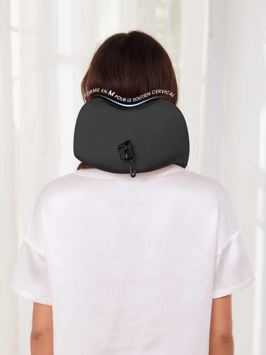 Oreiller de Voyage Ergonomique en Soie avec Mousse Mémoire Élastique