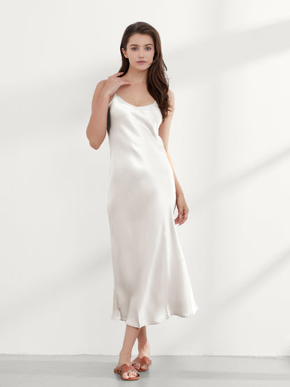 Chemise de Nuit Longue Dos Échancré Soie 19 Momme