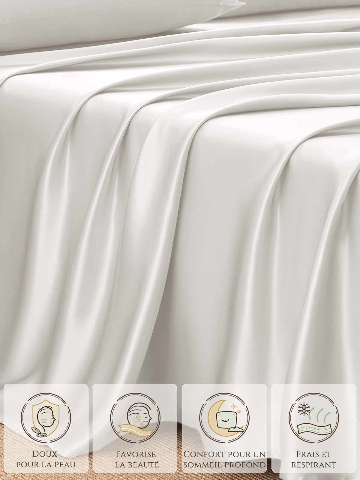 Drap-plat en soie 22 Momme