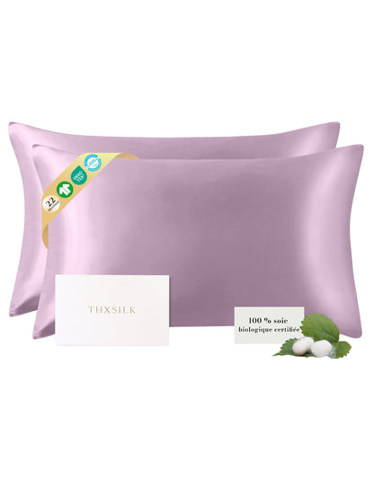 Lot de 2 taies d’oreiller soie 22 Momme