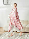 THXSILK Couverture Garnie De Soie Fraise D'été