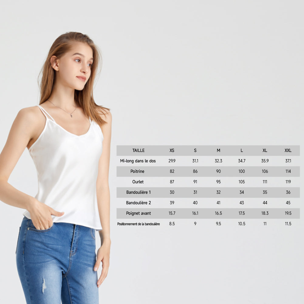 Camisole En Soie à Col En V Pour Femmes