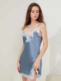 19 Momme Robe Femme Soie Dentelle Décolleté