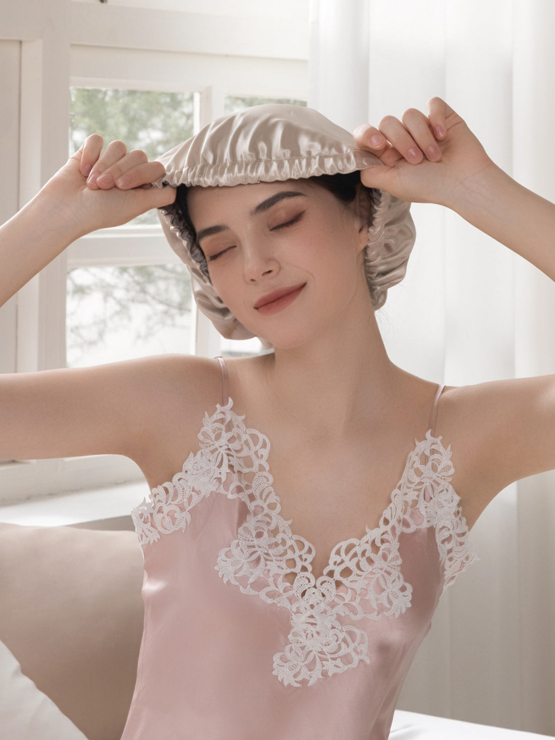 Bonnet de Nuit en Soie 22 Momme Double Épaisseur
