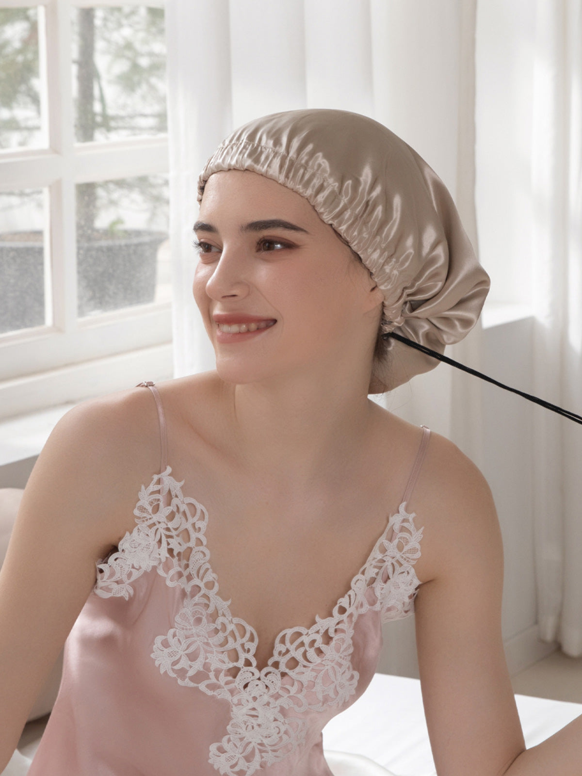 Bonnet de Nuit en Soie 22 Momme Double Épaisseur