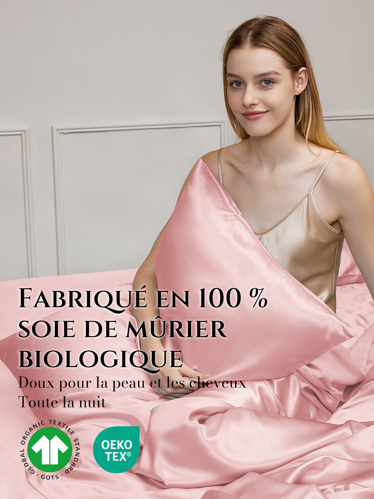 Taie d’oreiller en soie 25 Momme