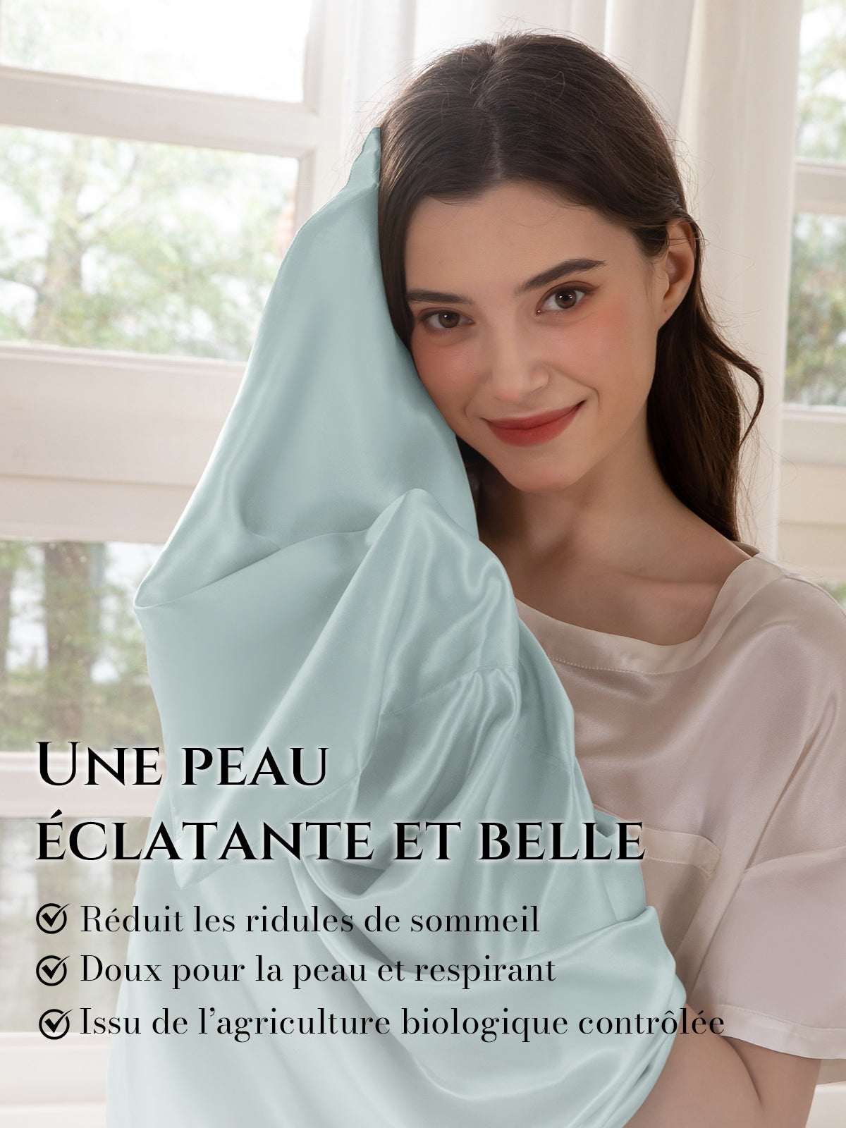 Lot de 2 taies d’oreiller soie 22 Momme