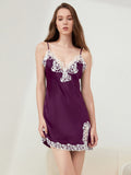 19 Momme Robe Femme Soie Dentelle Décolleté