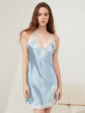19 Momme Robe Femme Soie Dentelle Décolleté