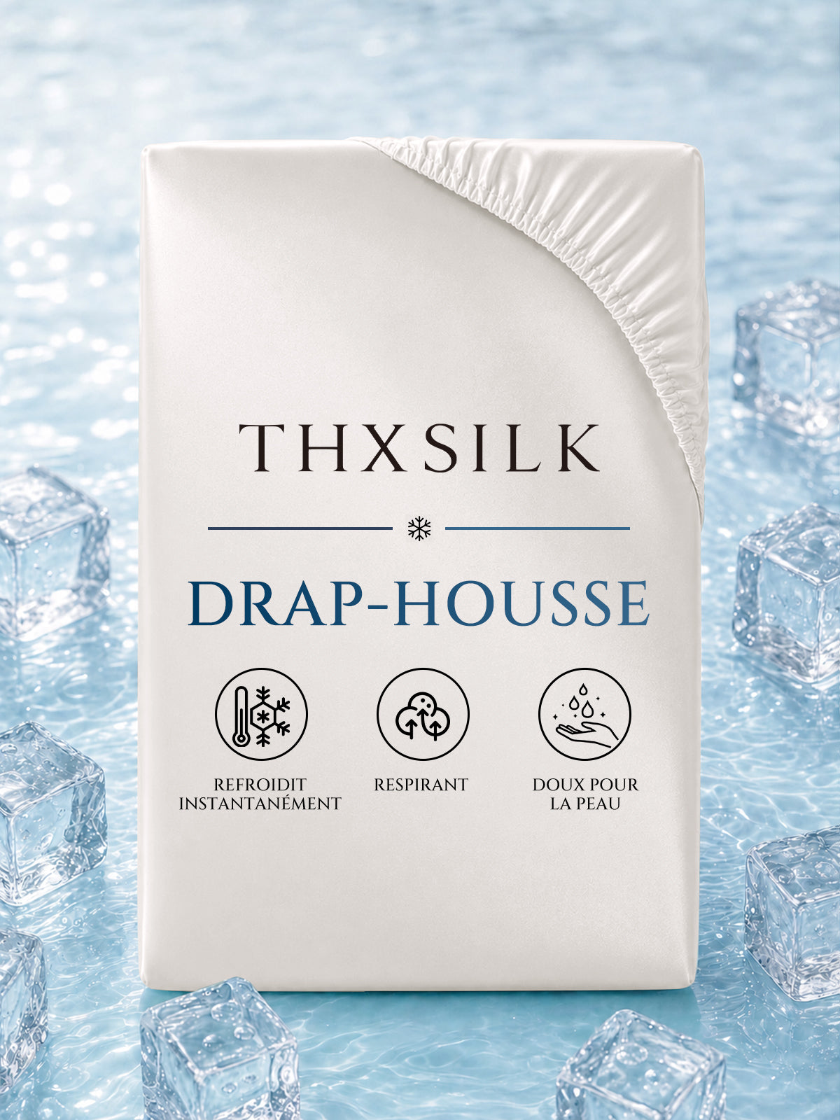 Drap-housse en soie 25 Momme sans couture