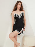 19 Momme Robe Femme Soie Dentelle Décolleté