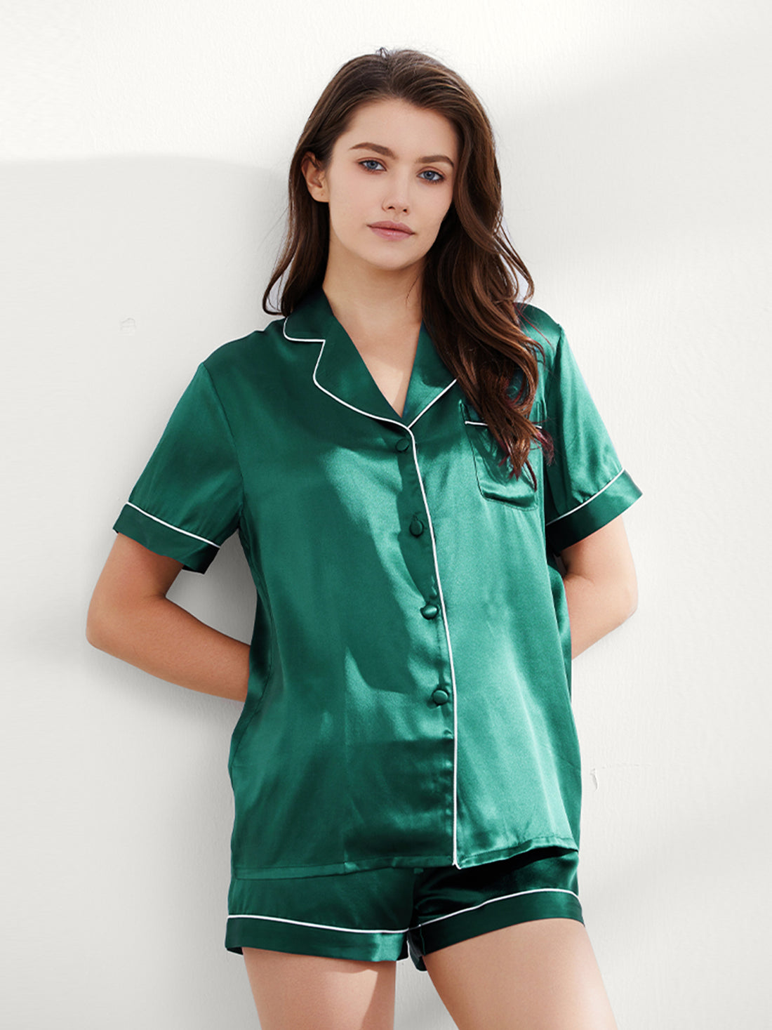 Pyjama Court Soie 19 Momme Ensemble Femme
