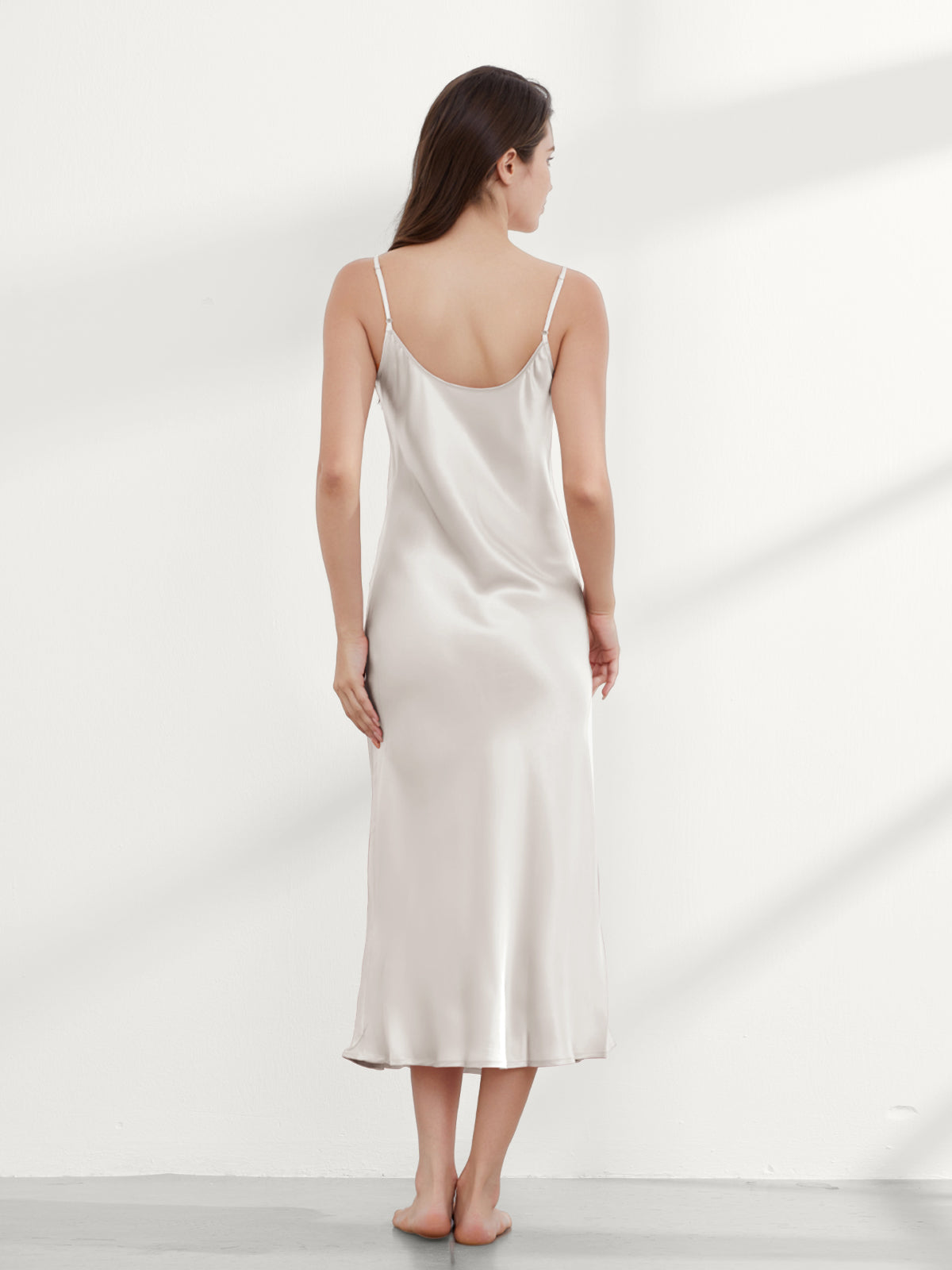 Chemise de Nuit Longue Dos Échancré Soie 19 Momme