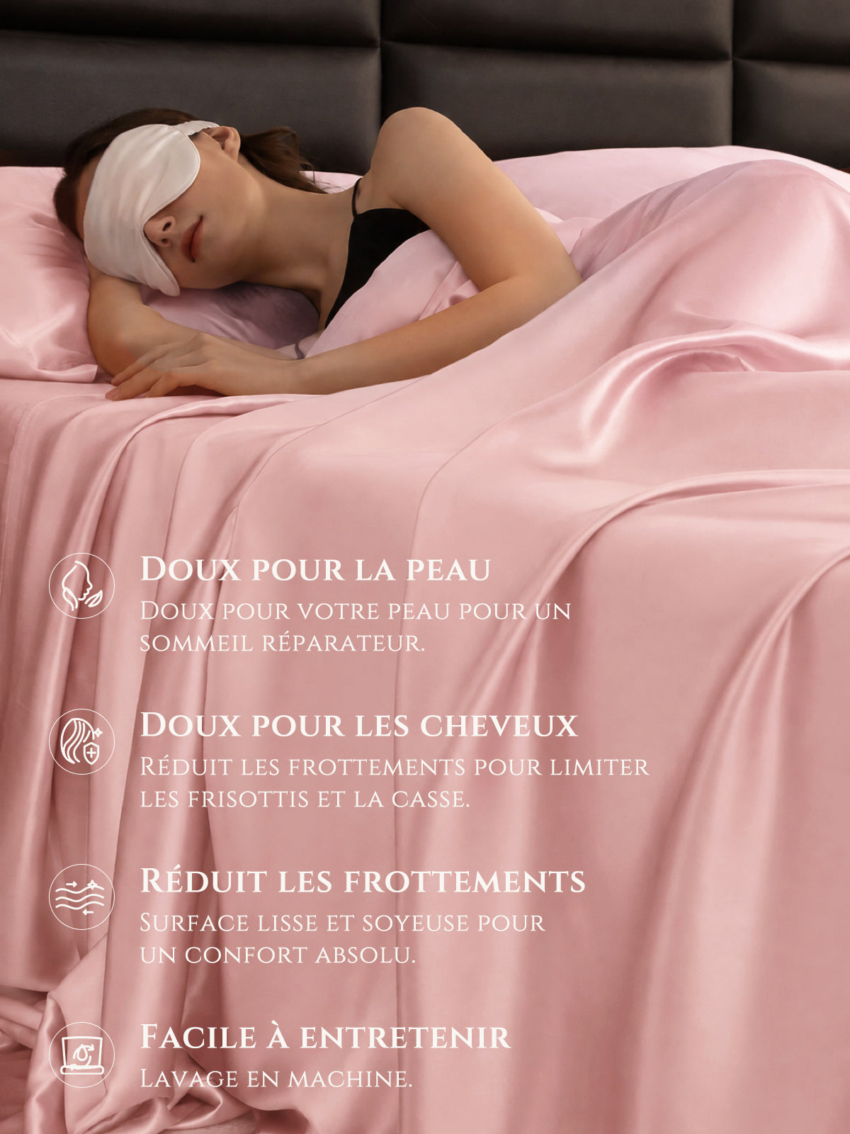 Drap-plat en soie 22 Momme