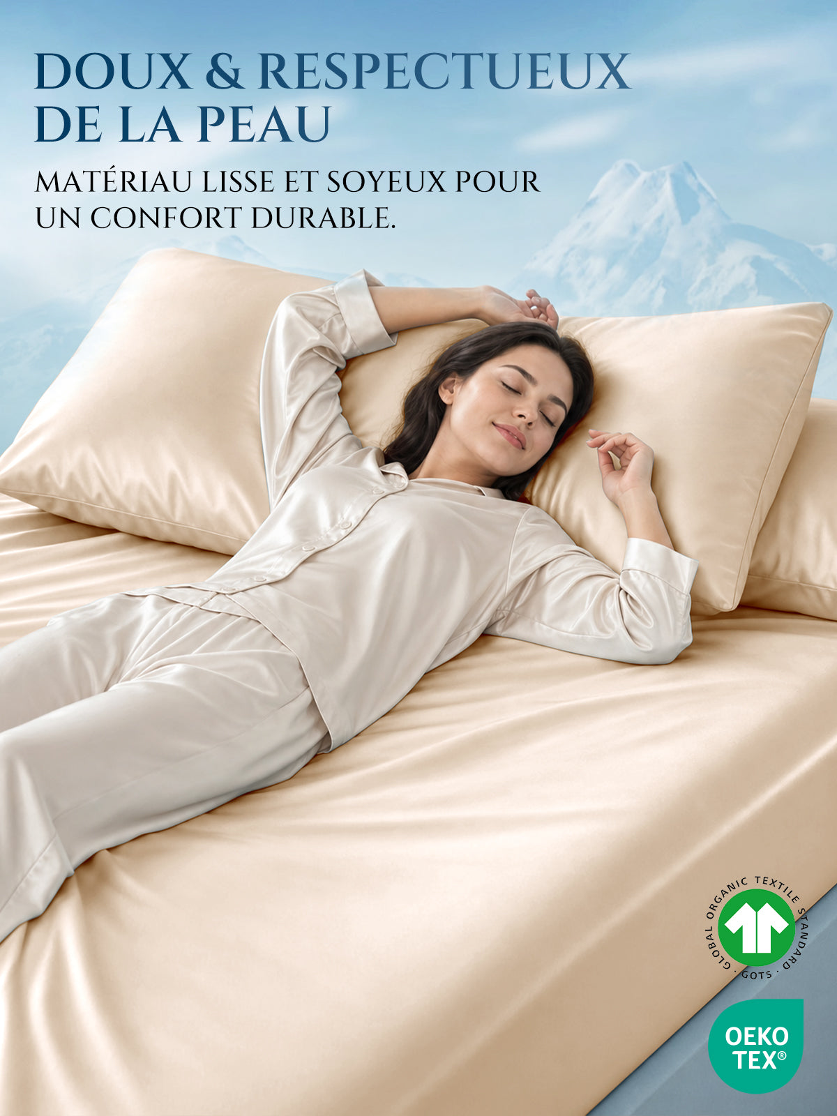 Drap-housse en soie 25 Momme sans couture