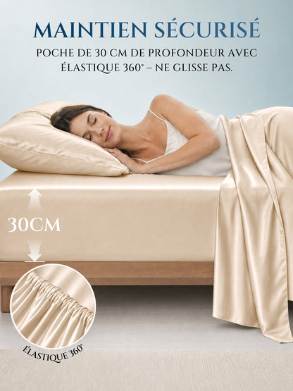 Drap-housse en soie 25 Momme sans couture