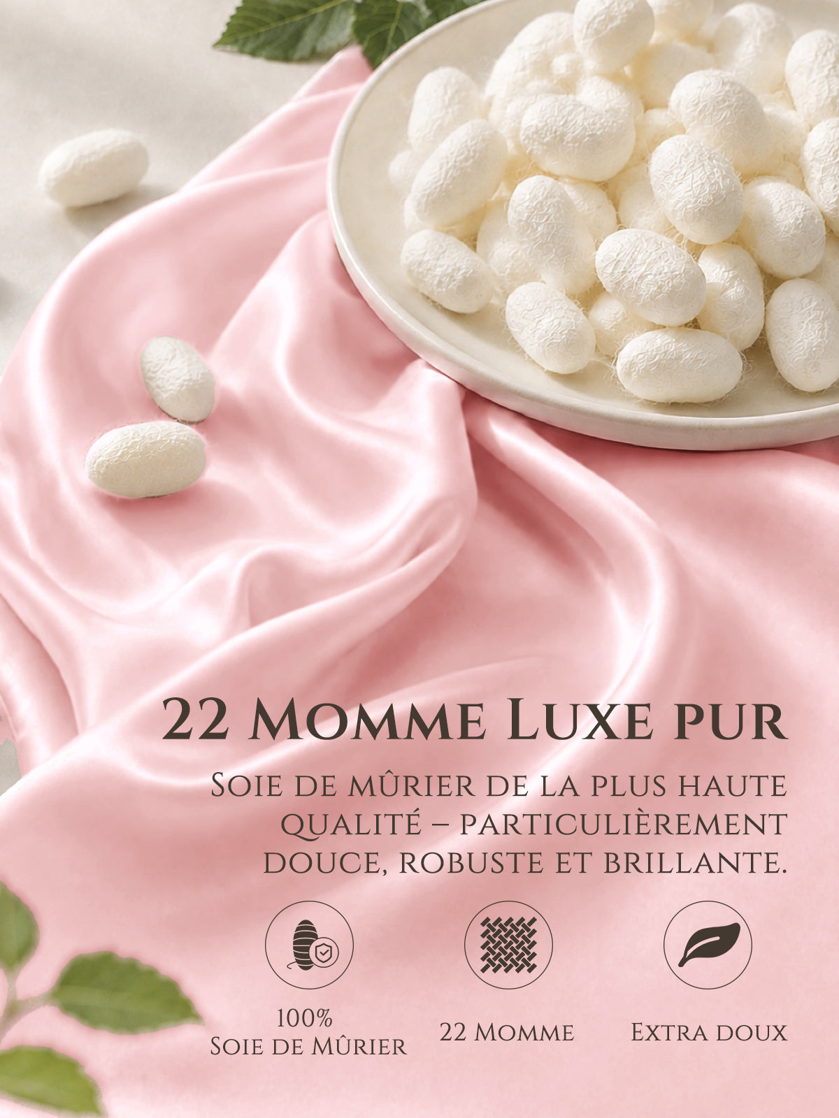 Drap-plat en soie 22 Momme