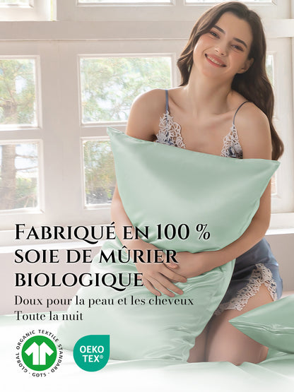 Lot de 2 taies d’oreiller soie 22 Momme