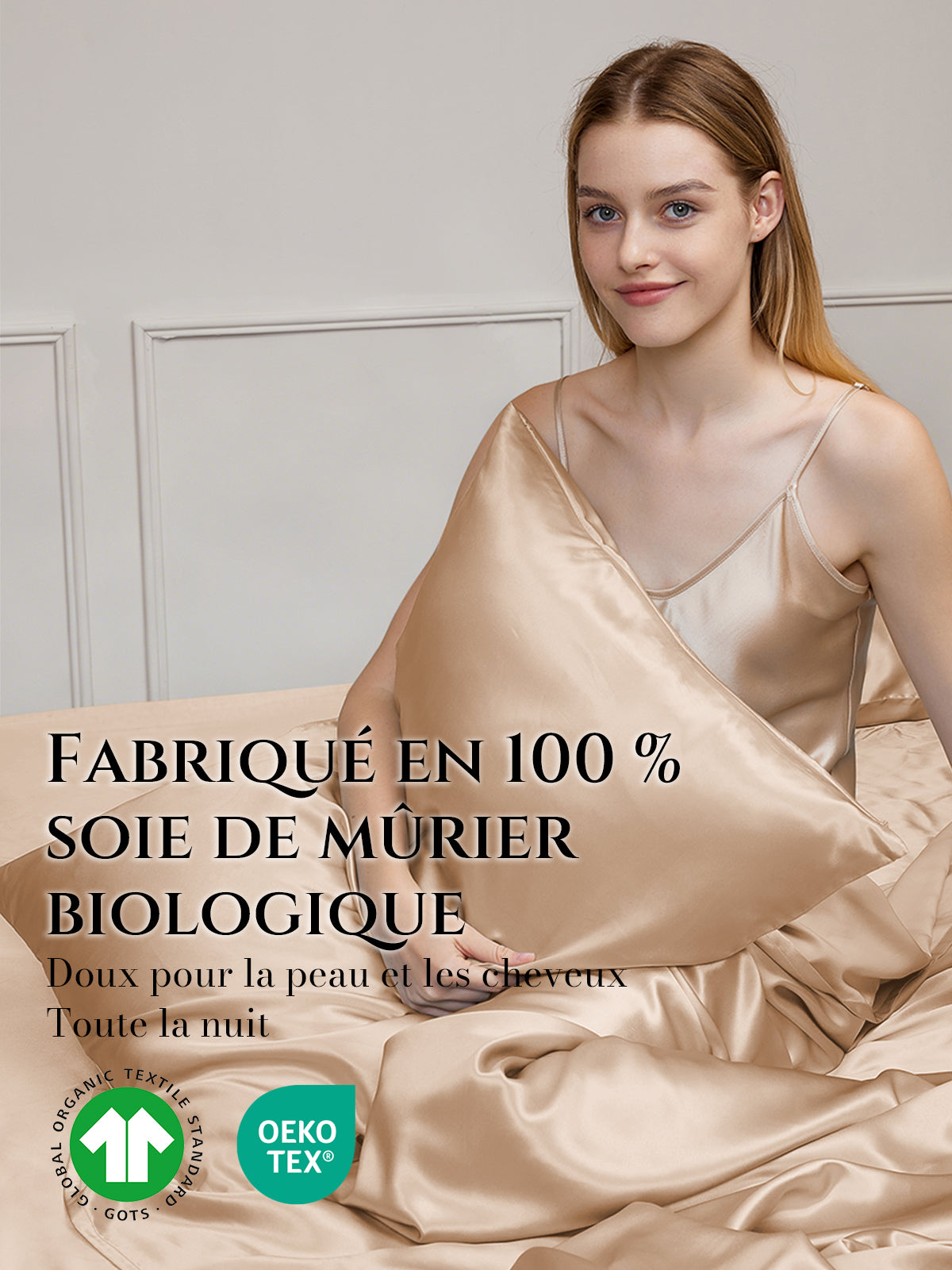 Taie d’oreiller en soie 25 Momme