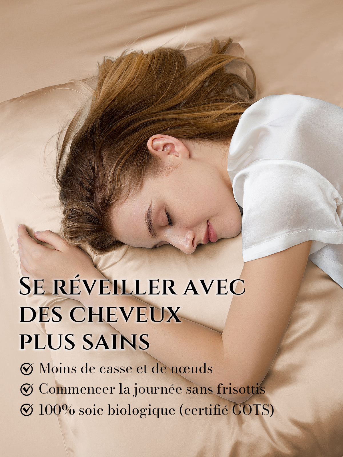 Taie d’oreiller en soie 25 Momme
