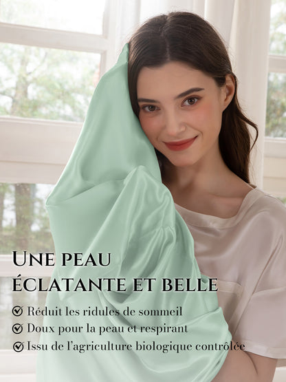 Lot de 2 taies d’oreiller soie 22 Momme