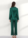 19 Momme Ensemble de pyjama long classique en soie à col en V