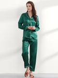 19 Momme Ensemble de pyjama long classique en soie à col en V