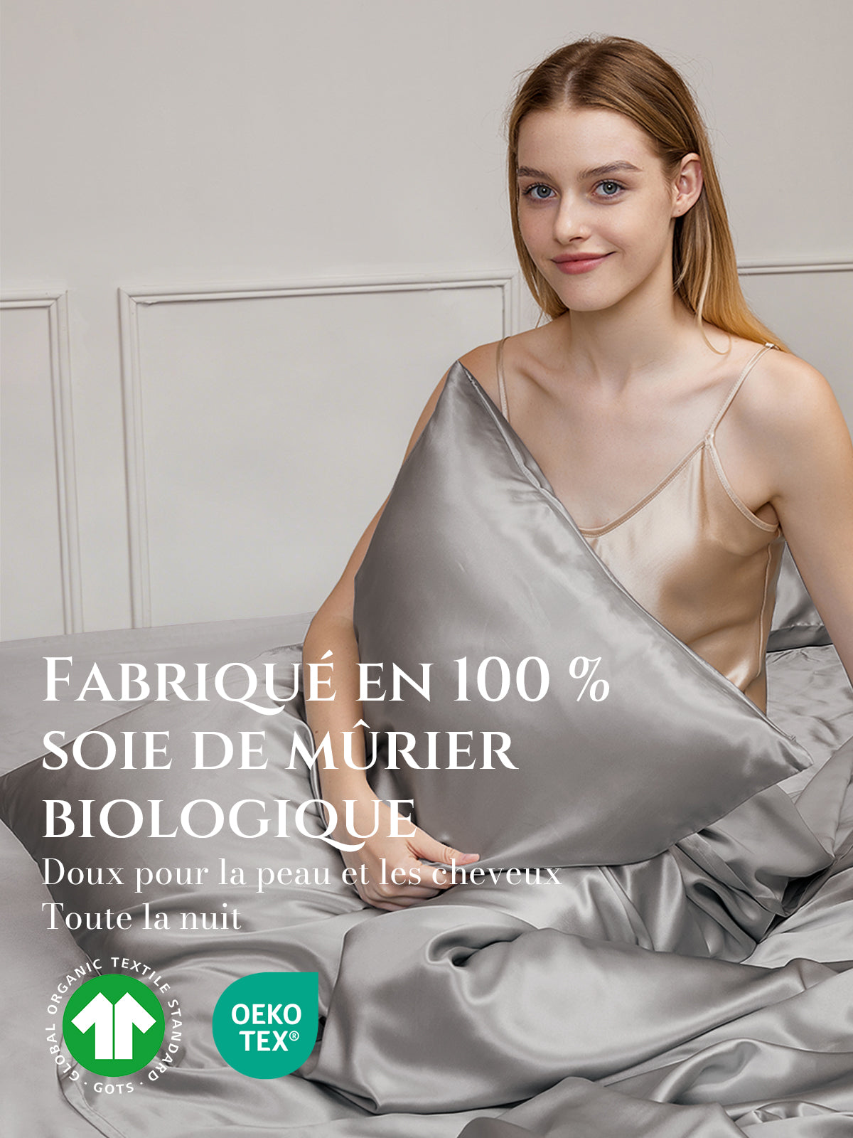 Taie d’oreiller en soie 25 Momme