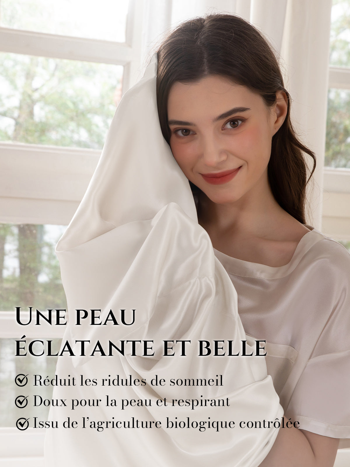 Lot de 2 taies d’oreiller soie 22 Momme