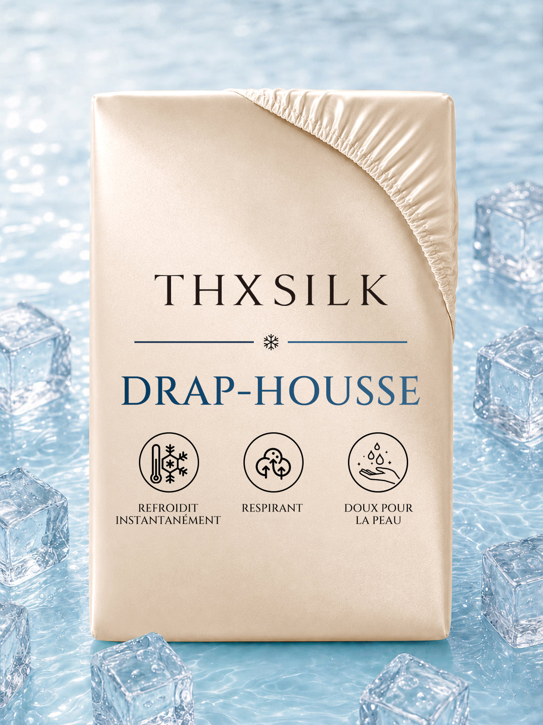 Drap-housse en soie 25 Momme sans couture