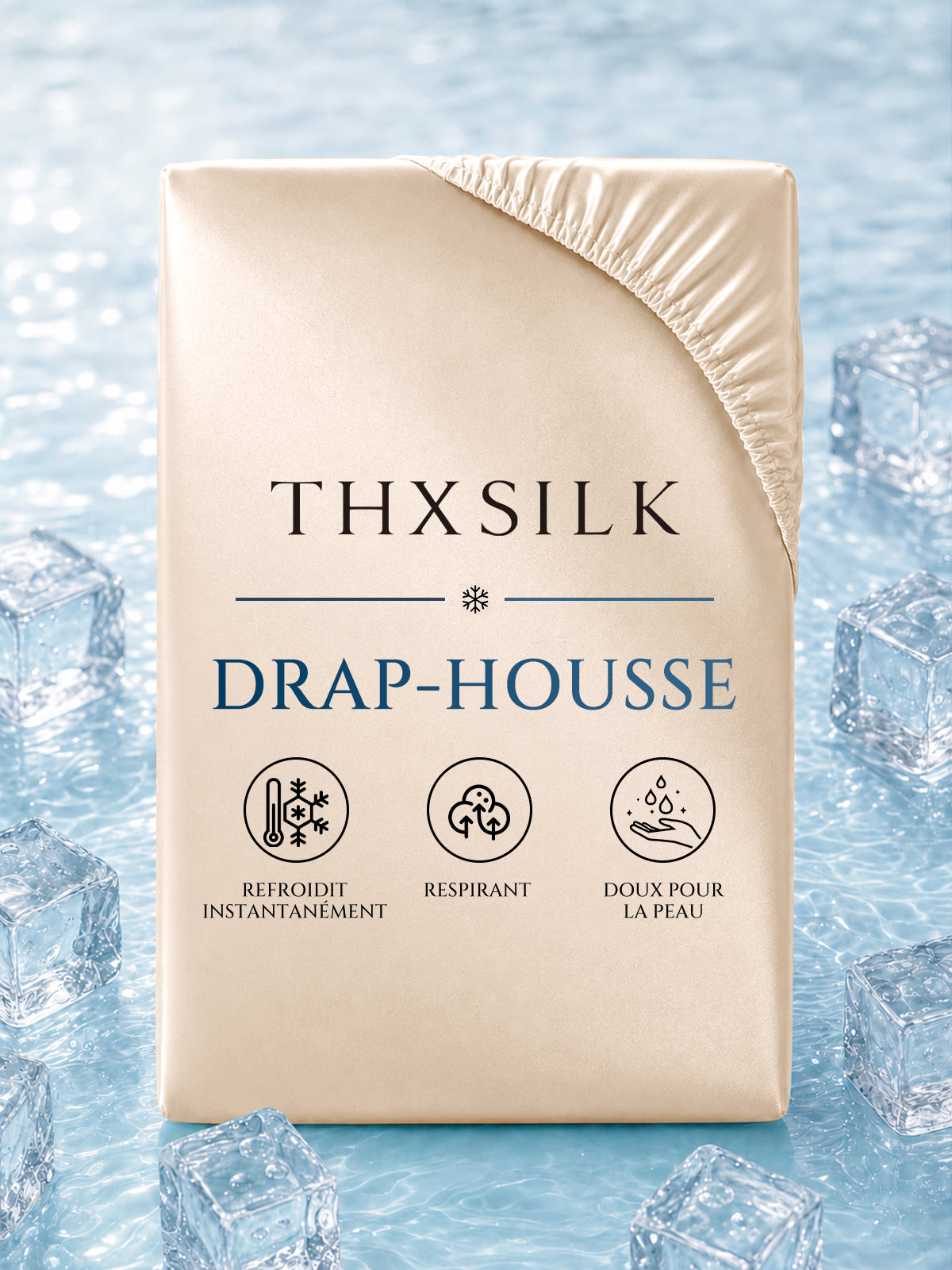 Drap-housse en soie 25 Momme sans couture
