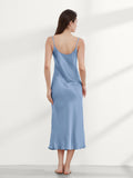 19 Momme Chemise de nuit longue en soie à dos échancré