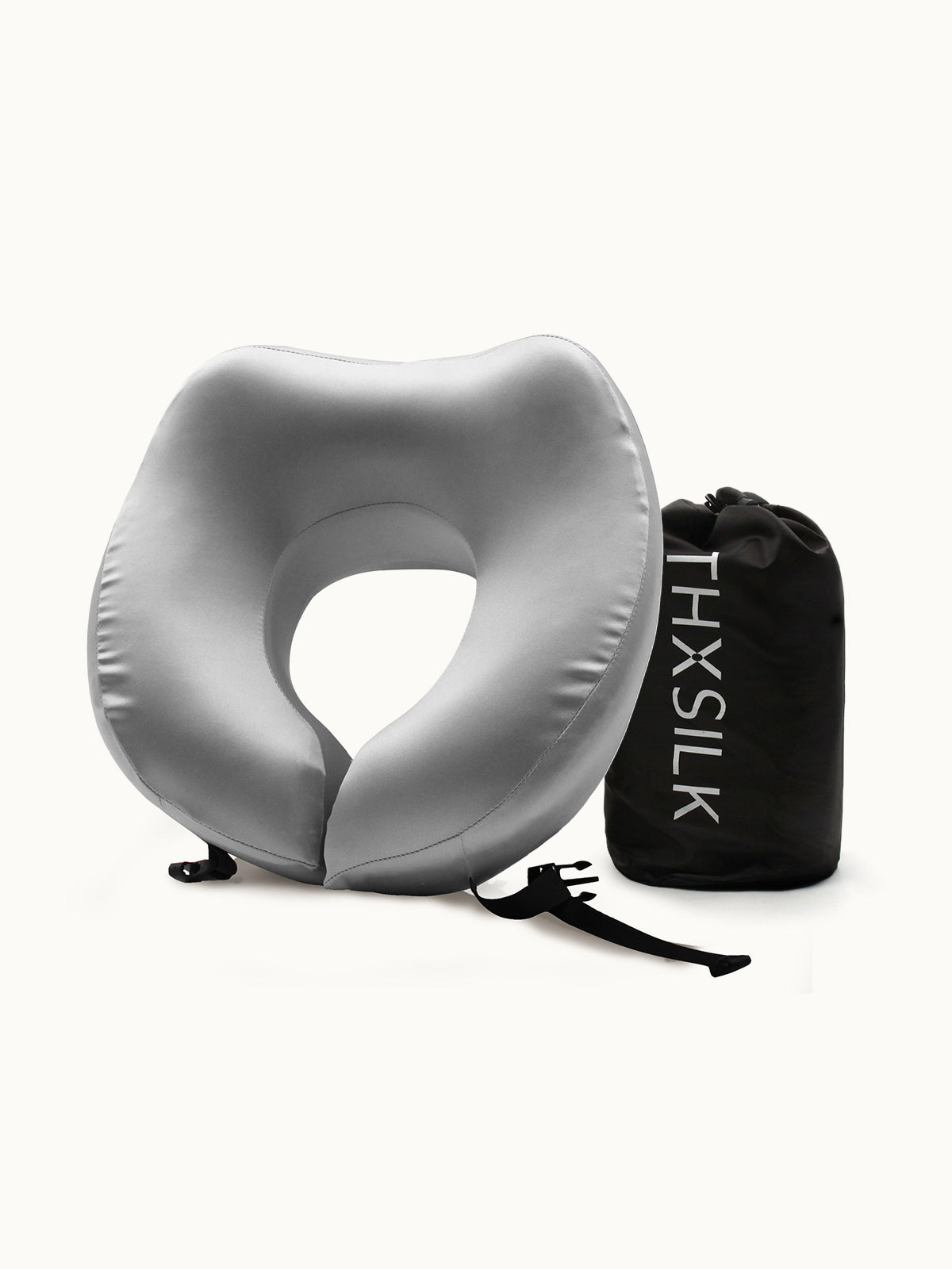Oreiller de Voyage Ergonomique en Soie avec Mousse Mémoire Élastique