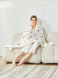 THXSILK Couverture Garnie De Soie Fraise D'été