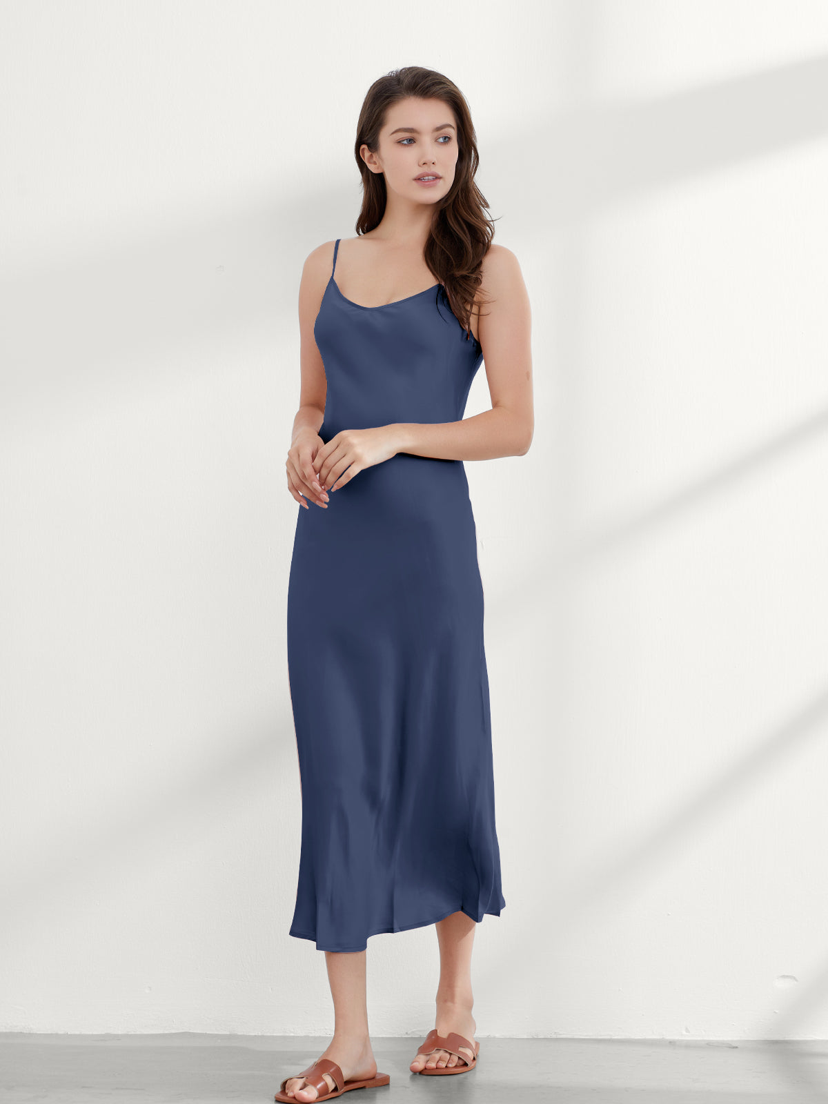 Chemise de Nuit Longue Dos Échancré Soie 19 Momme
