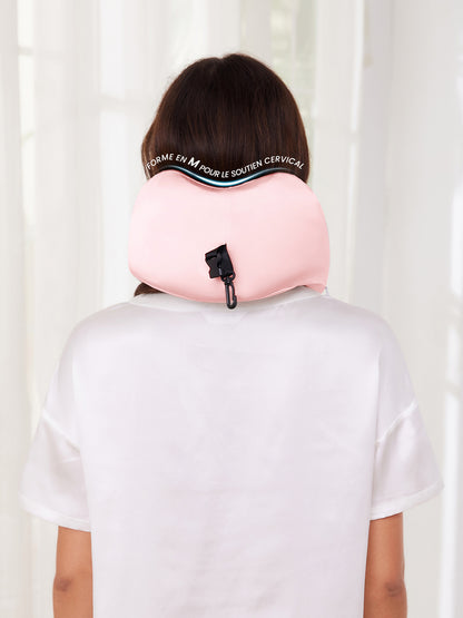 Oreiller de Voyage Ergonomique en Soie avec Mousse Mémoire Élastique