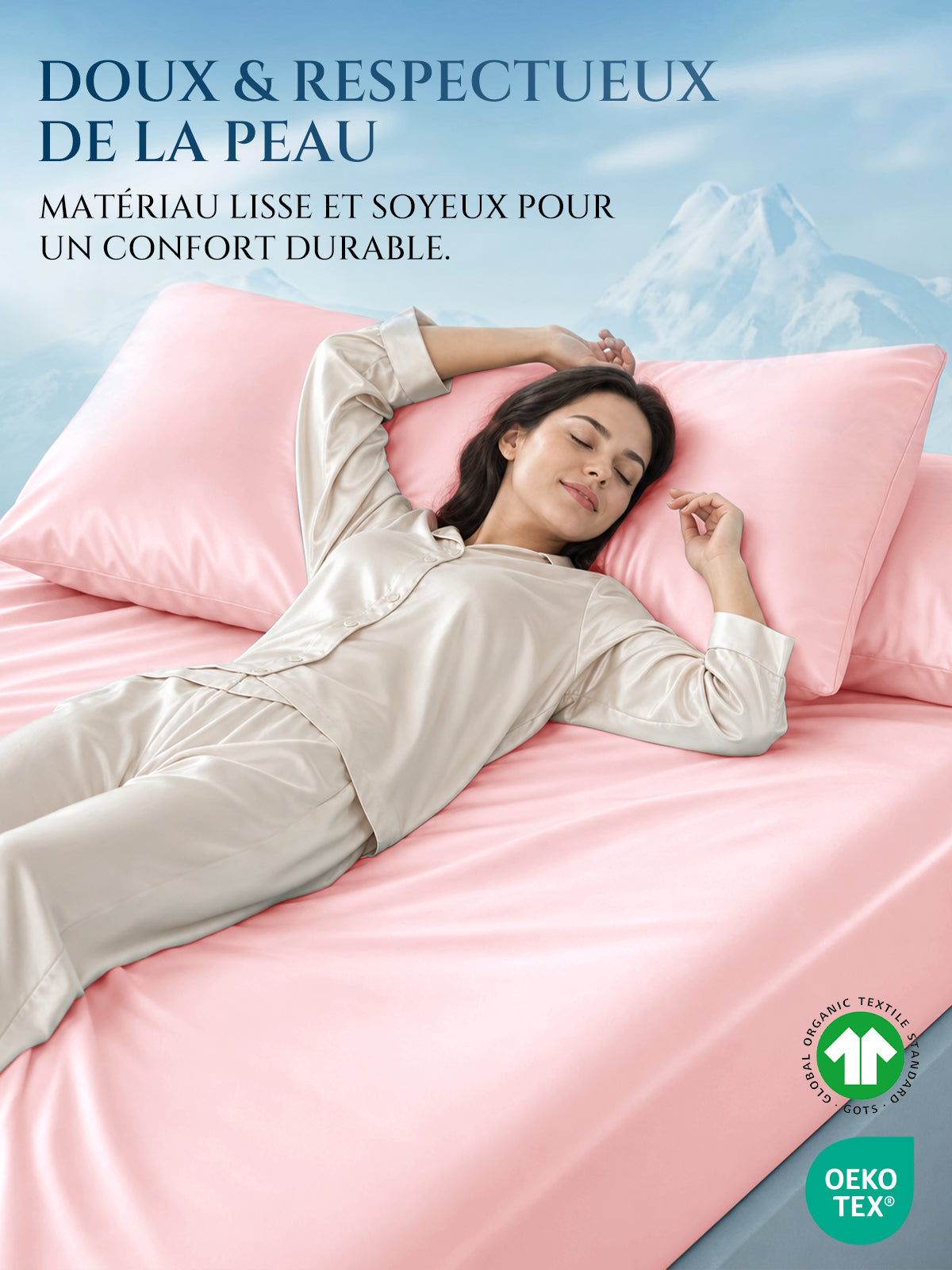 Drap-housse en soie 25 Momme sans couture