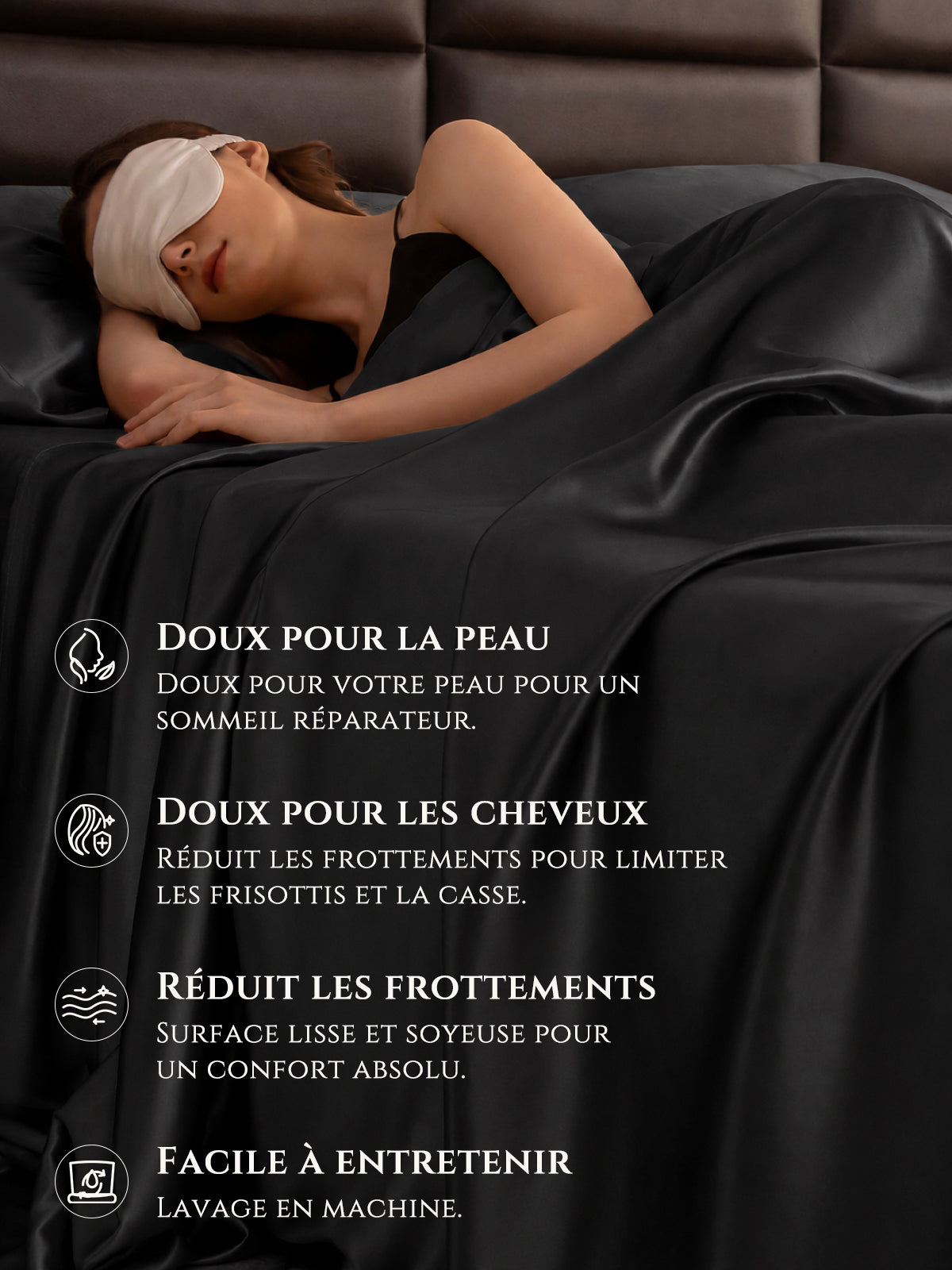 Drap-plat en soie 22 Momme