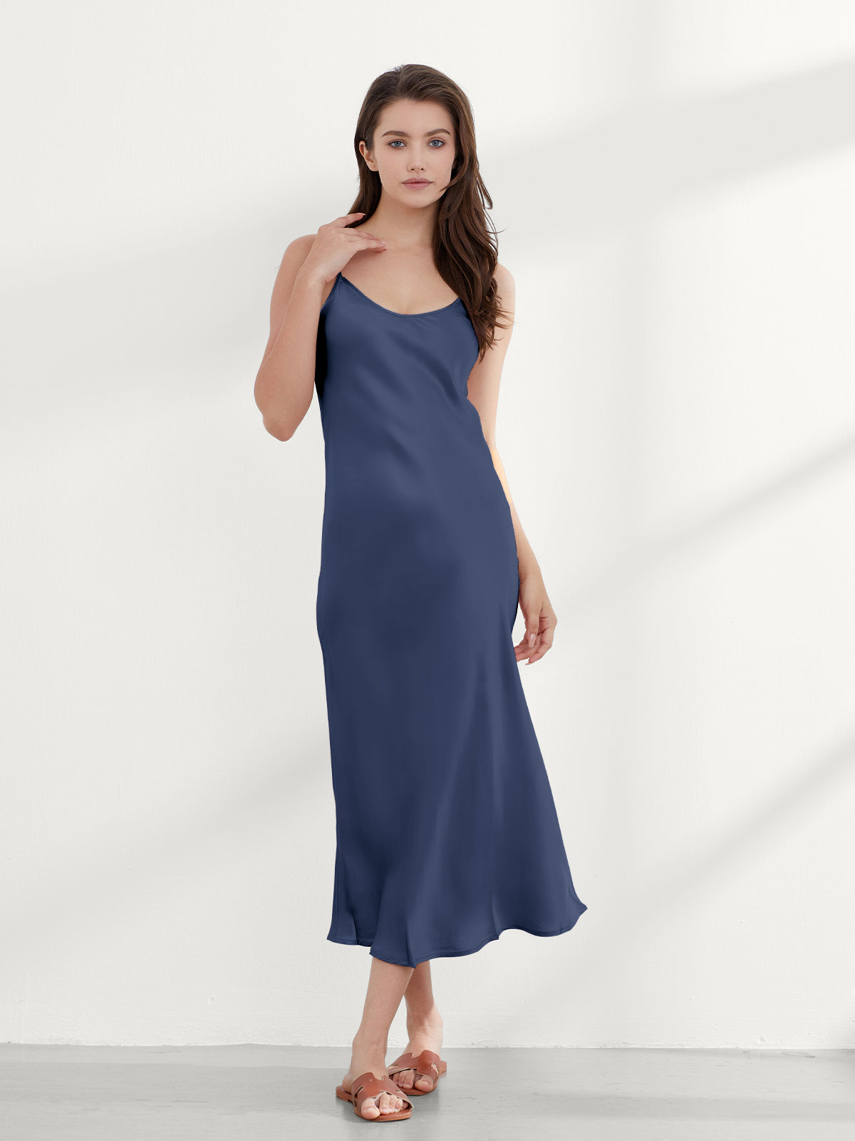 Chemise de Nuit Longue Dos Échancré Soie 19 Momme