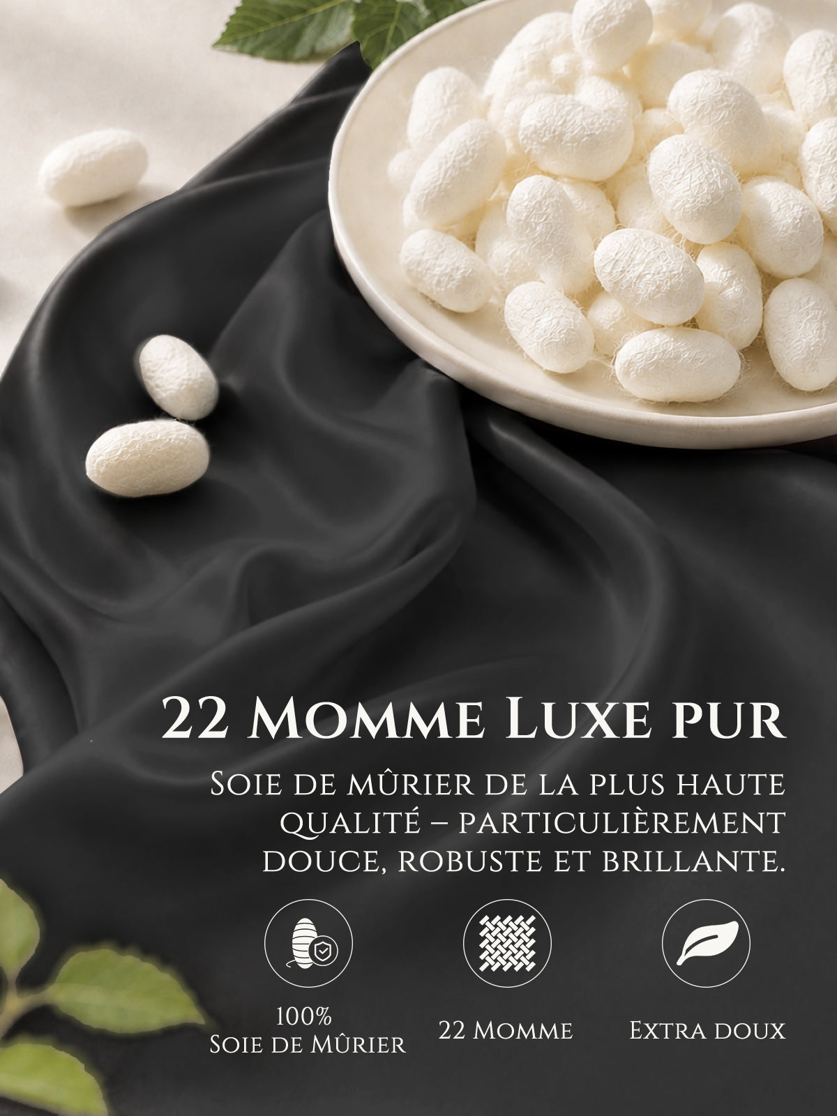 Drap-plat en soie 22 Momme